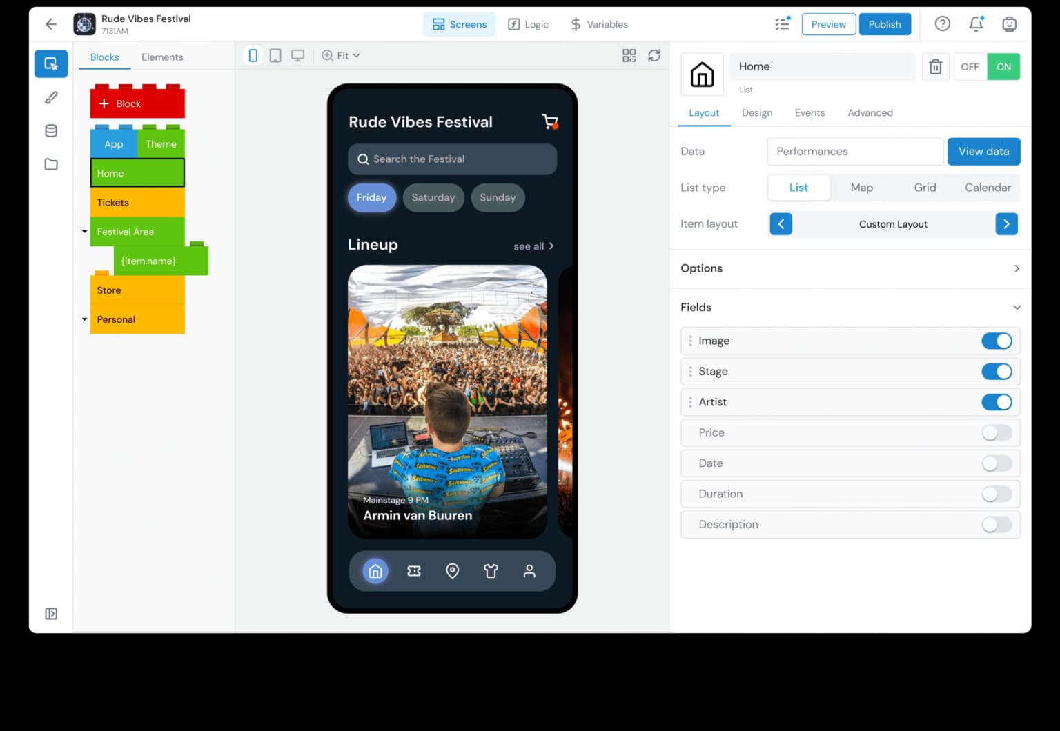 How to make an app with our lego blocks