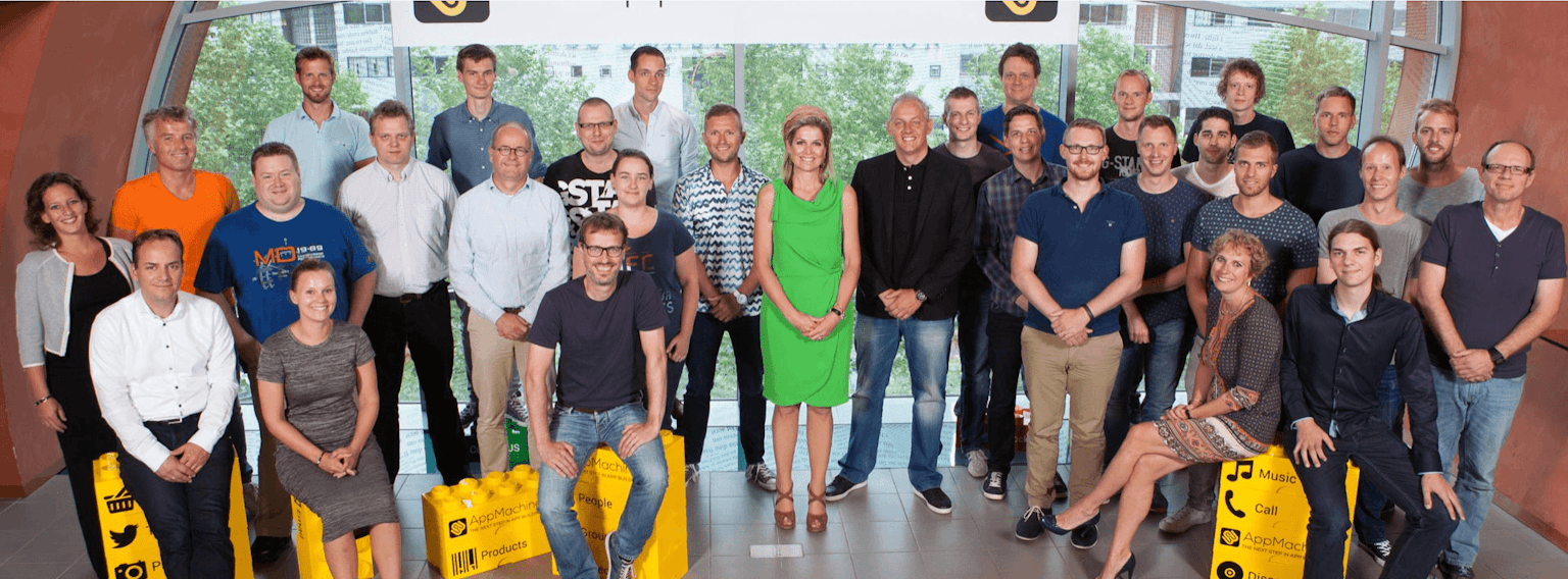 The AppMachine team with the Dutch Queen Maxima