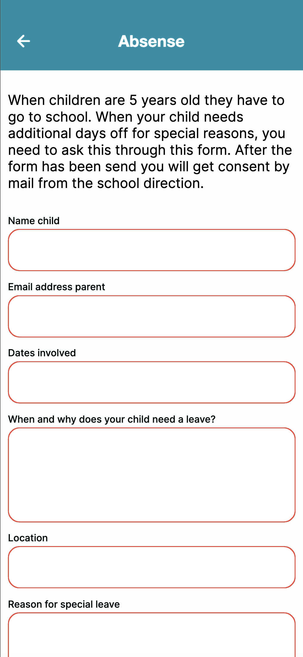 School App - Absence Form