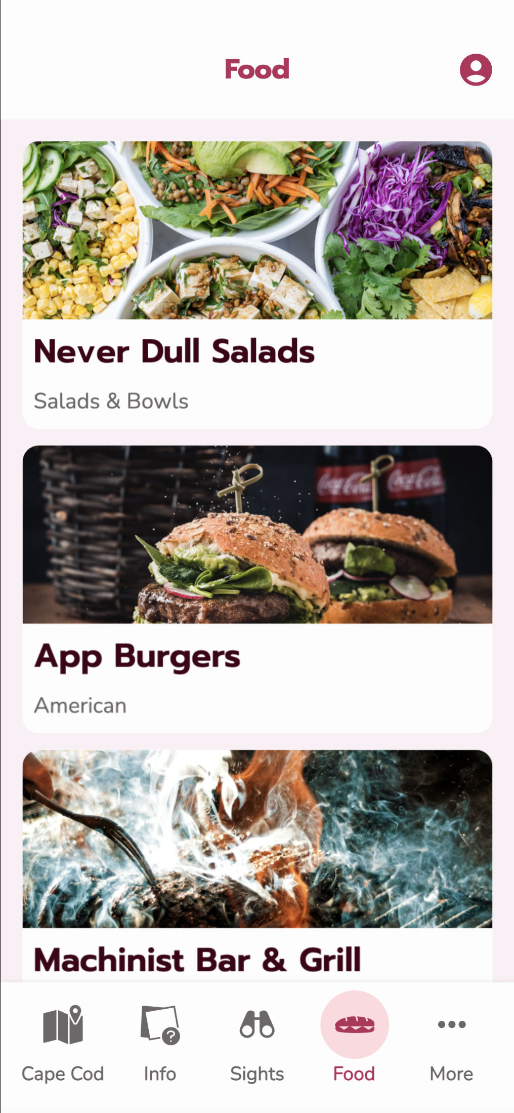 Tourism App - Food Menu